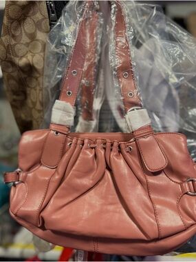 Women's Gathered Tote Bag in Dusty Rose